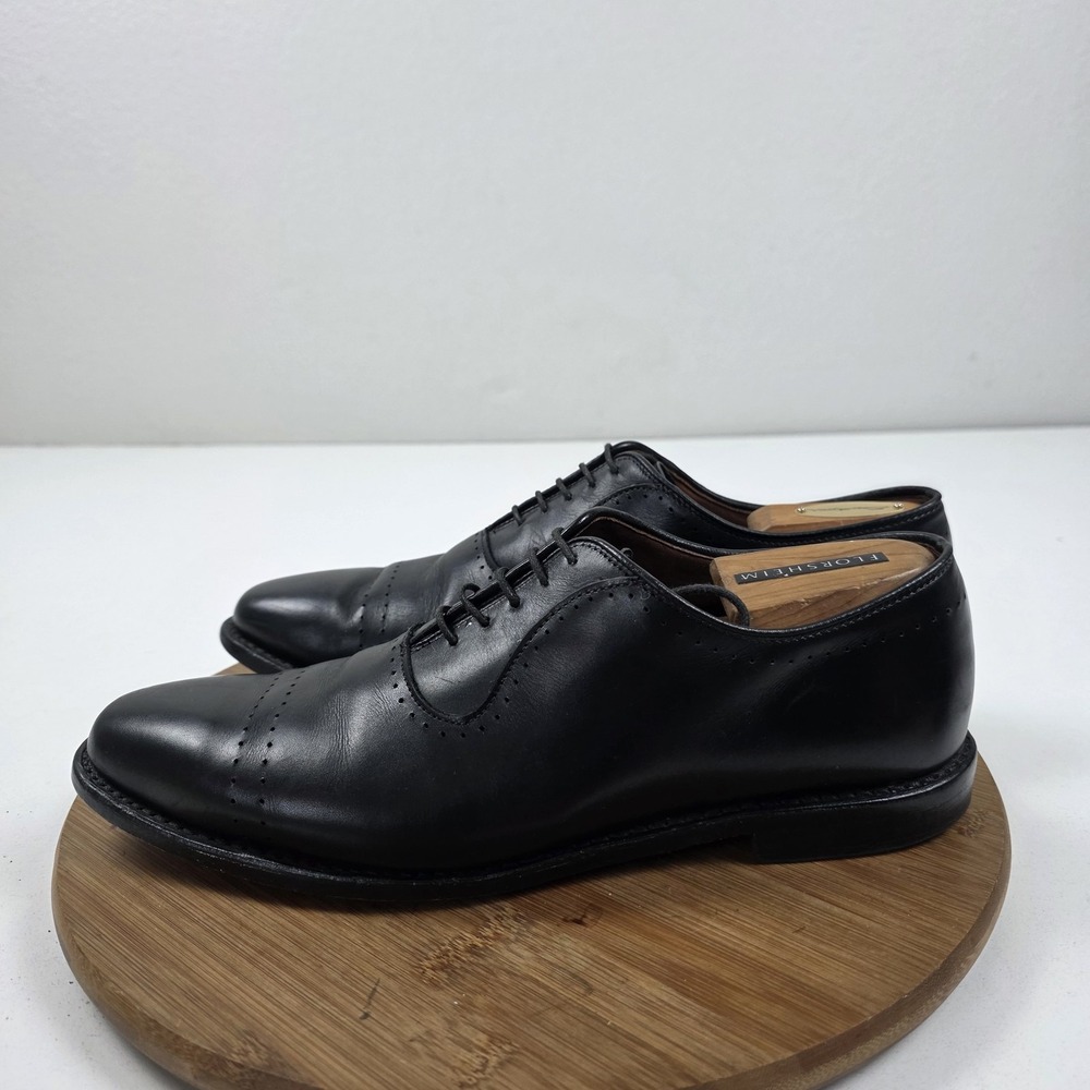 Allen Edmonds Vernon Shoes Mens Size 10 D Black Leather Cap Toe Oxford Dress
